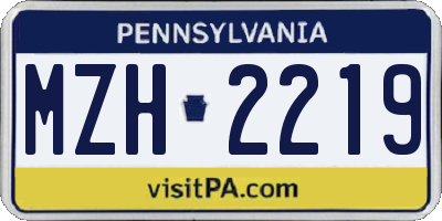 PA license plate MZH2219