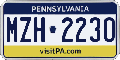 PA license plate MZH2230