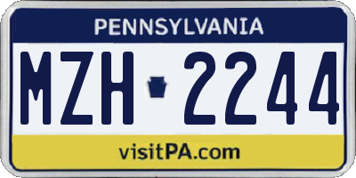 PA license plate MZH2244