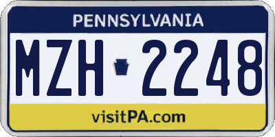 PA license plate MZH2248