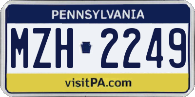 PA license plate MZH2249