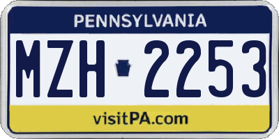 PA license plate MZH2253