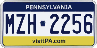 PA license plate MZH2256