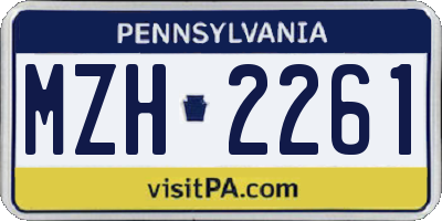 PA license plate MZH2261