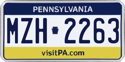 PA license plate MZH2263
