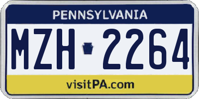 PA license plate MZH2264