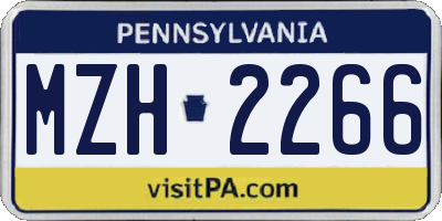 PA license plate MZH2266