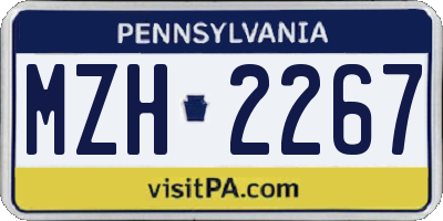 PA license plate MZH2267