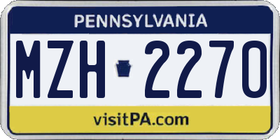 PA license plate MZH2270
