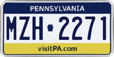 PA license plate MZH2271