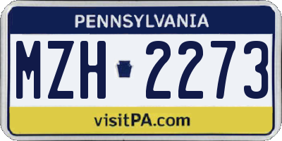 PA license plate MZH2273