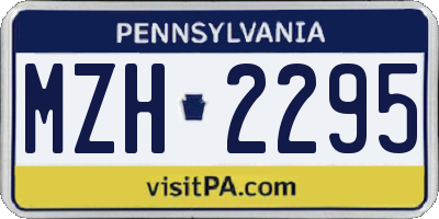 PA license plate MZH2295