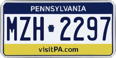 PA license plate MZH2297