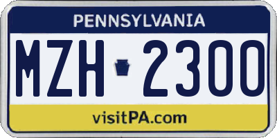 PA license plate MZH2300