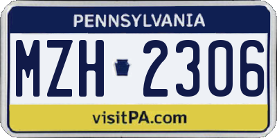 PA license plate MZH2306