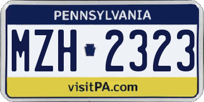 PA license plate MZH2323