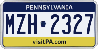 PA license plate MZH2327