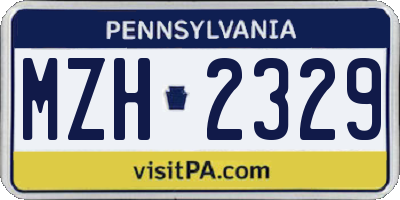 PA license plate MZH2329