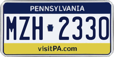 PA license plate MZH2330