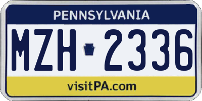 PA license plate MZH2336