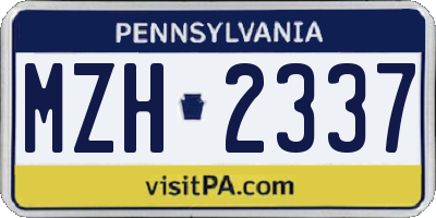 PA license plate MZH2337