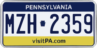 PA license plate MZH2359