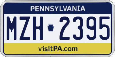 PA license plate MZH2395