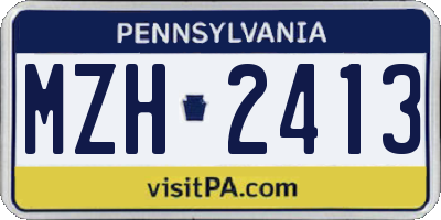 PA license plate MZH2413