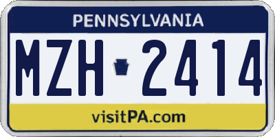 PA license plate MZH2414