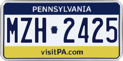PA license plate MZH2425