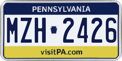 PA license plate MZH2426