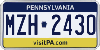 PA license plate MZH2430