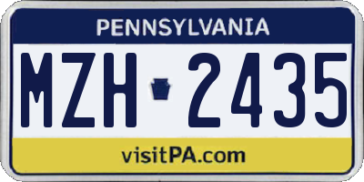 PA license plate MZH2435
