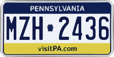 PA license plate MZH2436