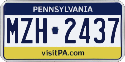 PA license plate MZH2437