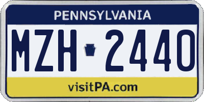 PA license plate MZH2440