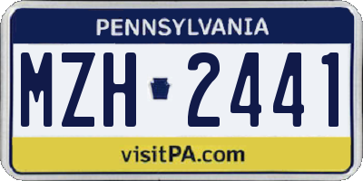 PA license plate MZH2441