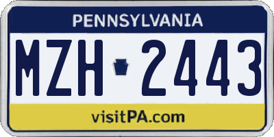 PA license plate MZH2443