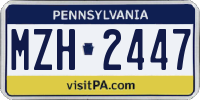 PA license plate MZH2447