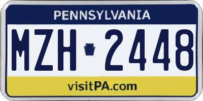 PA license plate MZH2448