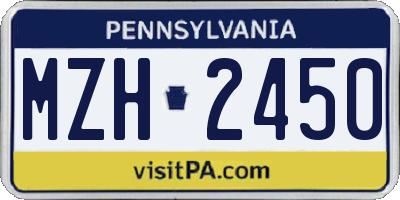 PA license plate MZH2450