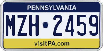 PA license plate MZH2459