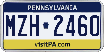 PA license plate MZH2460