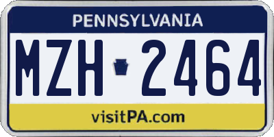 PA license plate MZH2464