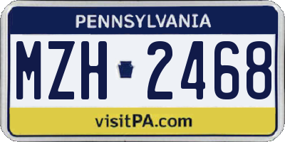 PA license plate MZH2468