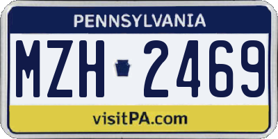 PA license plate MZH2469