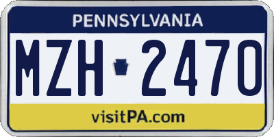 PA license plate MZH2470