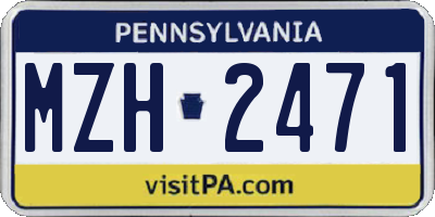 PA license plate MZH2471