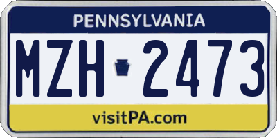 PA license plate MZH2473