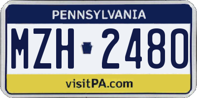PA license plate MZH2480